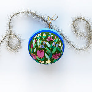 Giverny Gardens Round Ornament Periwinkle 2