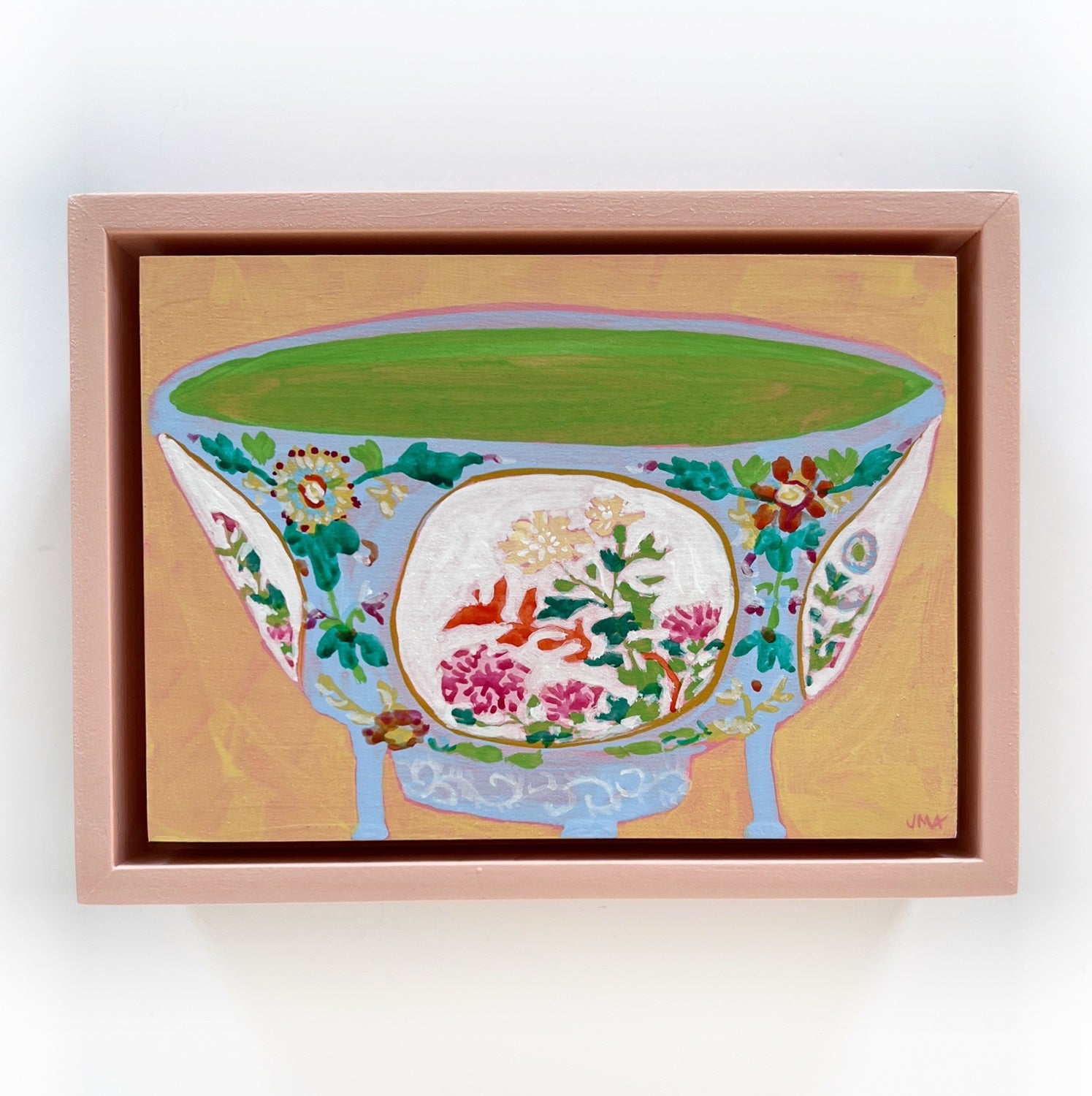 Periwinkle Frame Bowl, 5"x7" Painting (framed)