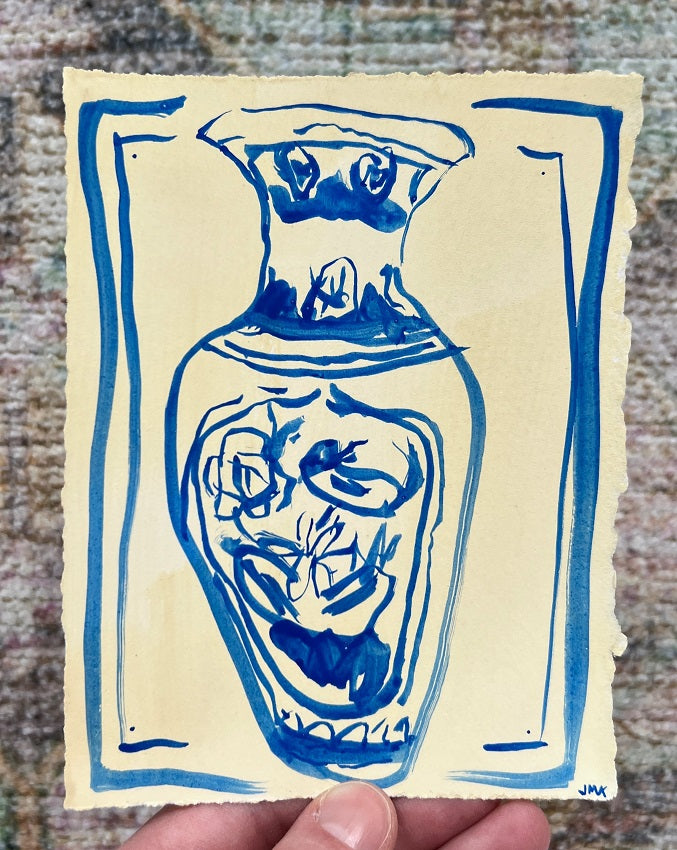 Petit Vase 2, 4.5x6" painting on paper