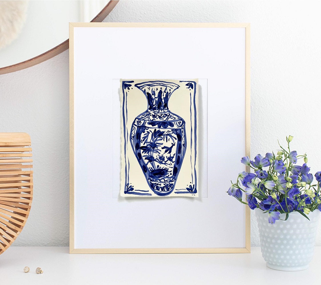 Petit Vase 3, 6.5x10" painting on paper