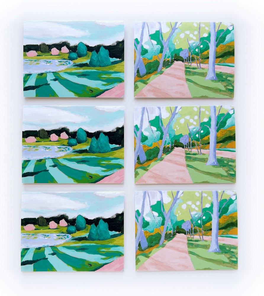 Pink Pathways Landscape Notecard Set