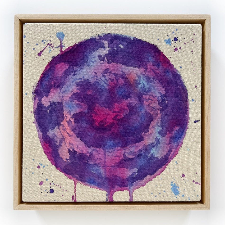 Purple Rain, 10"x10" Painting // Framed