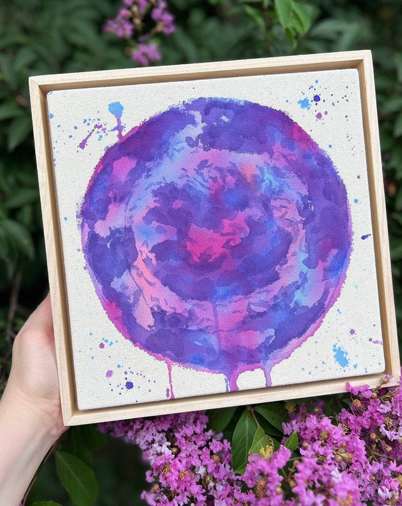 Purple Rain, 10"x10" Painting // Framed
