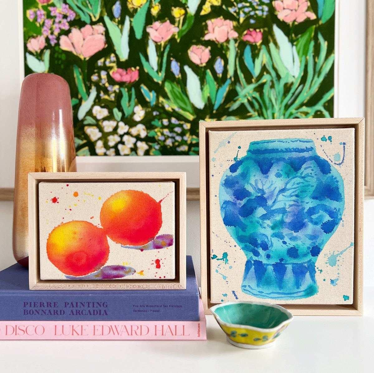 Dancing Through the Turquoise, 8"x10" Painting // Framed