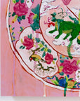 Rose Medallion Dragon Plate, 12"x12" Painting