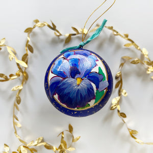 Sapphire Jeweled Iris Ornament 1