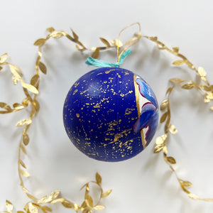 Sapphire Jeweled Iris Ornament 1