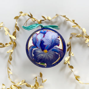 Sapphire Jeweled Iris Ornament 2