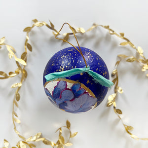 Sapphire Jeweled Iris Ornament 2