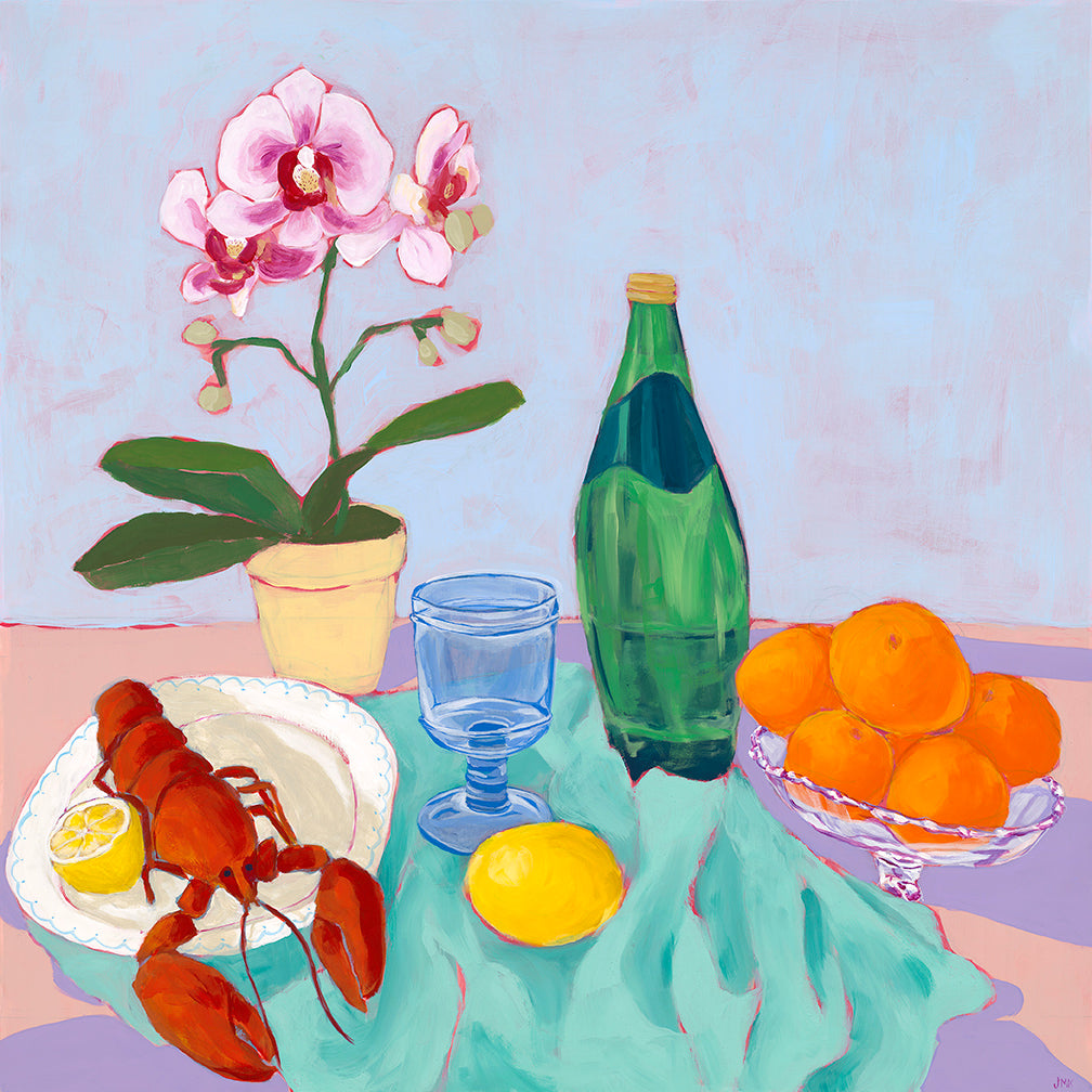 Still Life with Lobster II, 30"x30" Painting