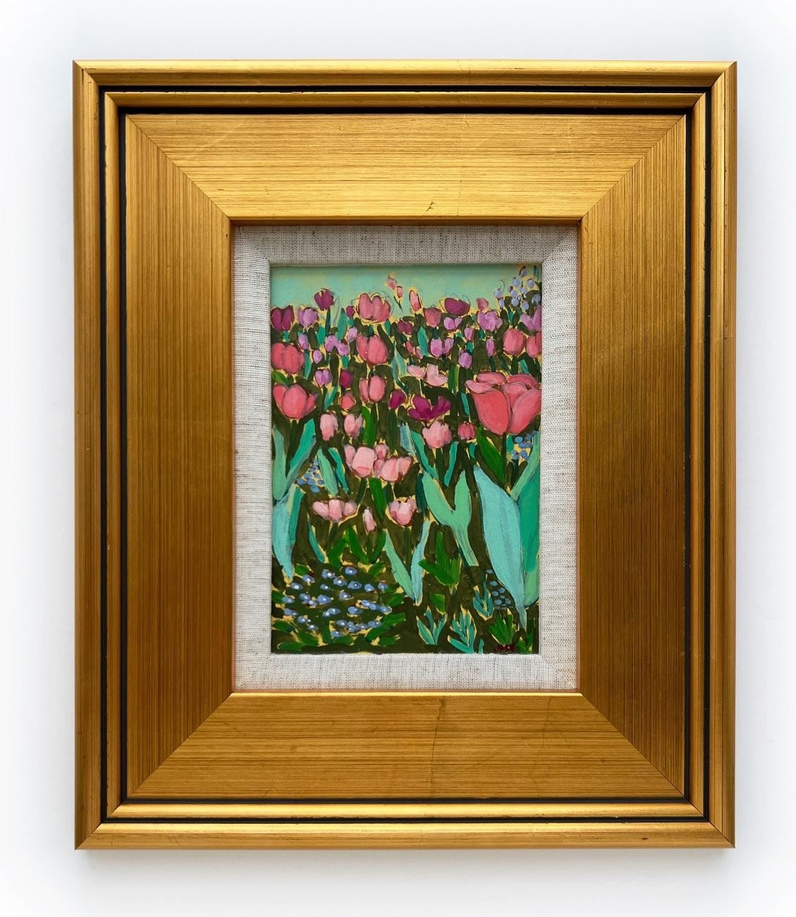 Tulip Field, 5x7" painting on paper // 11x13" framed