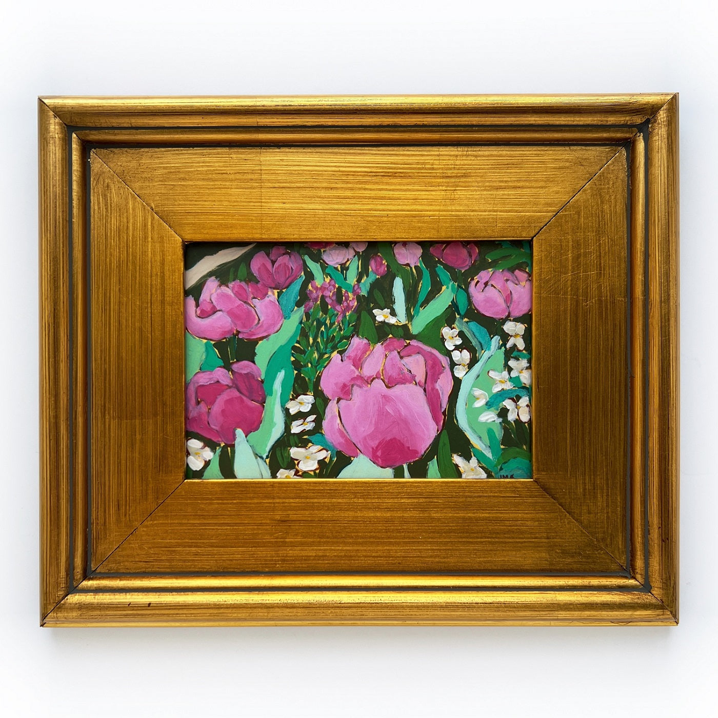 Tulip Path, 5x7" painting on paper // 10x12" framed