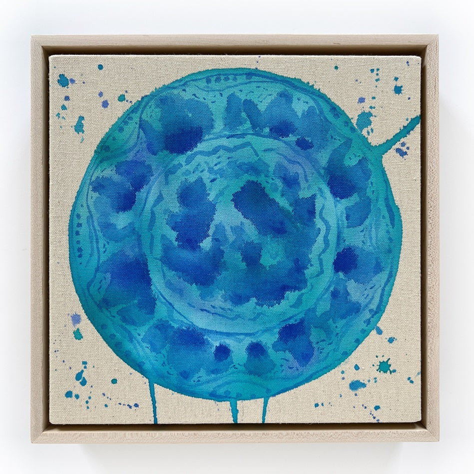 Turquoise Days, 10"x10" Painting // Framed