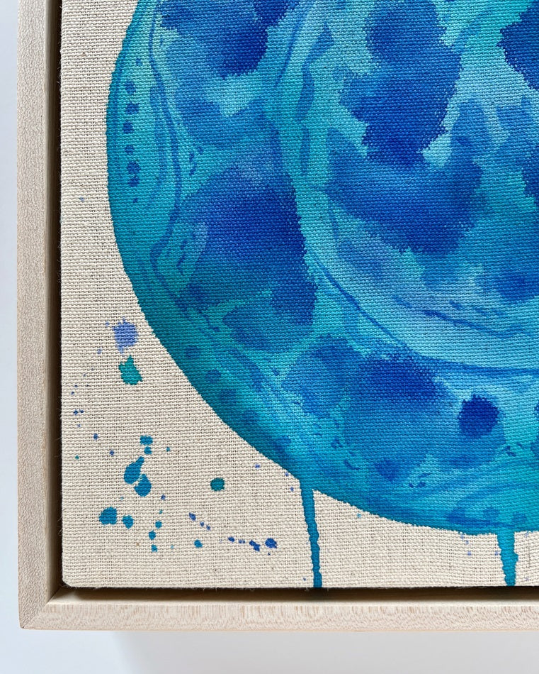 Turquoise Days, 10"x10" Painting // Framed