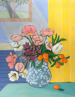 A Room for Flowers 13 floral still life painting by Jennifer Allevato