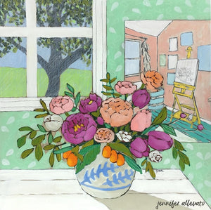 A Room for Flowers 15 floral still life painting by Jennifer Allevato