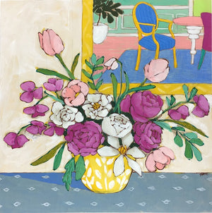 A Room for Flowers 16 floral still life painting by Jennifer Allevato