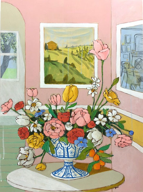 A Room for Flowers 17 floral still life painting by Jennifer Allevato
