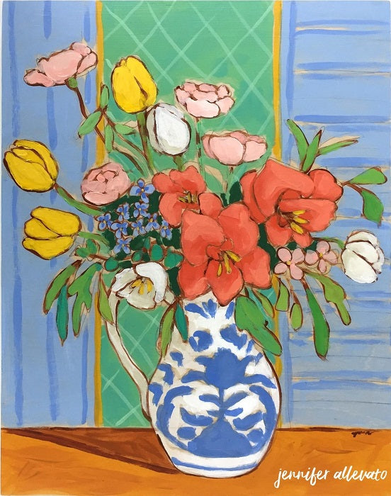 A Room for Flowers 8 floral still life painting by Jennifer Allevato