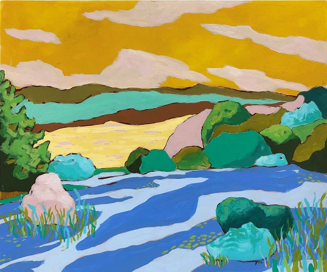Alpine Lake Hill landscape painting by Jennifer Allevato