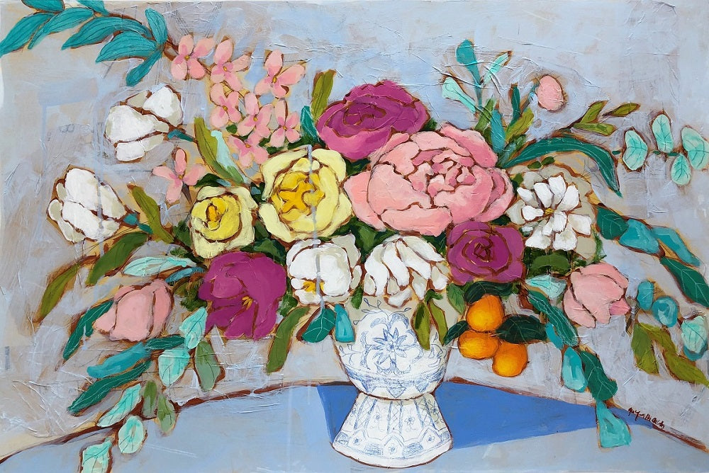 Bouquet of Hope floral still life painting by Jennifer Allevato Fine Art