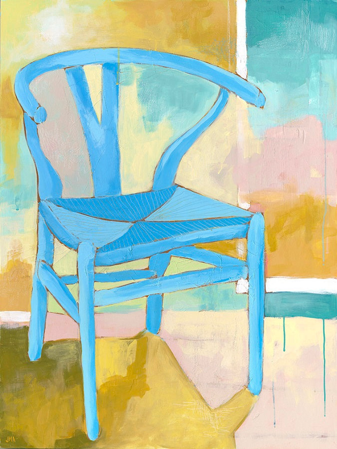 Chair in Turquoise, 30"x40" Painting