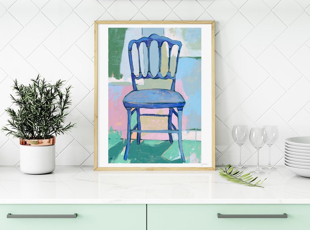 Chair in Denim Print