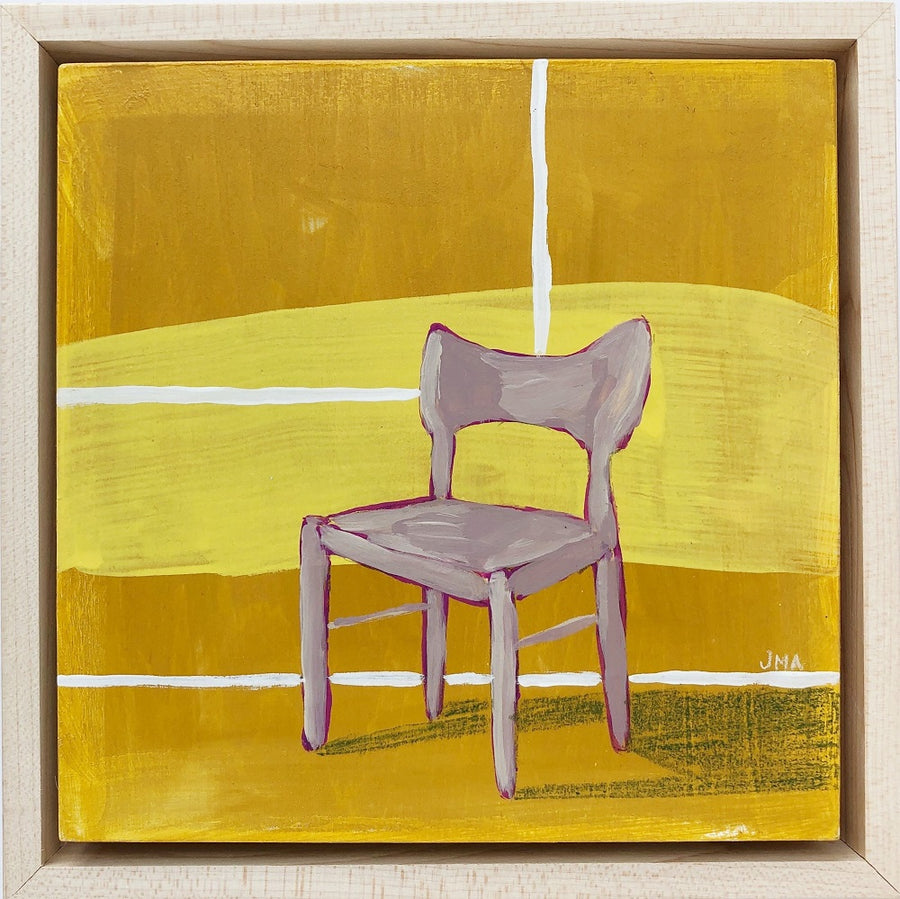 Chair in Lavender, 6"x6" Painting (framed)