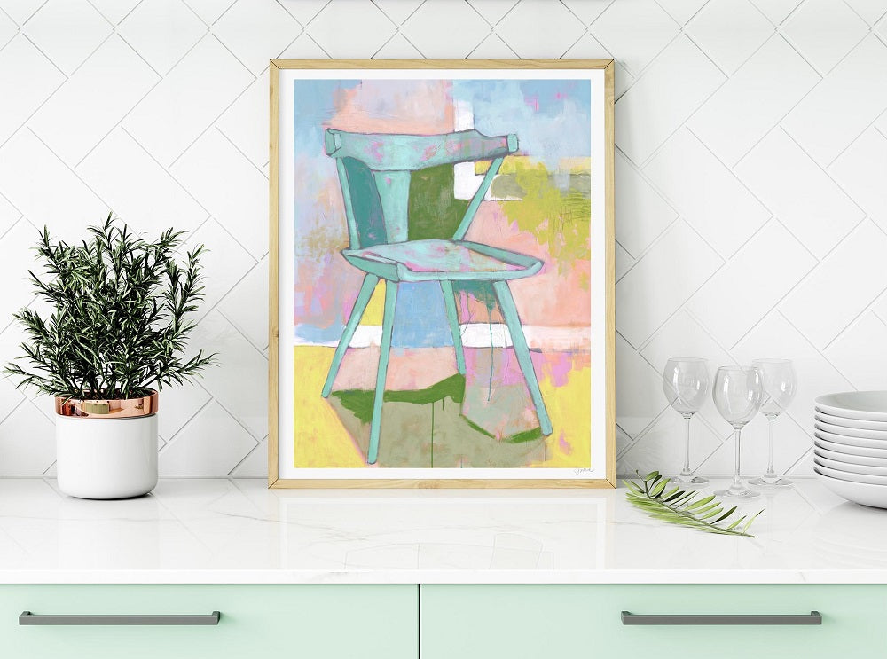 Chair in Mint Print