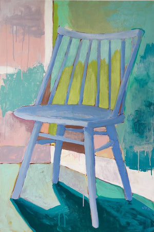 Chair in Periwinkle, 24"x36" Painting