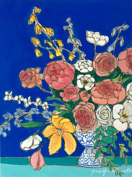 From a Table in Columbia Heights floral painting by Jennifer Allevato