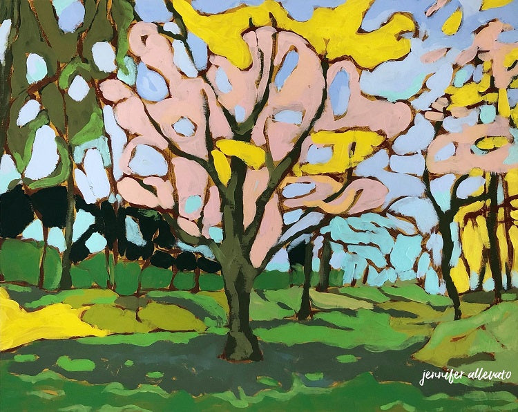Fairlington Trees landscape painting by Jennifer Allevato