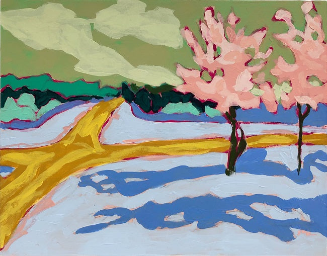 Fenton Apple Orchard landscape painting by Jennifer Allevato