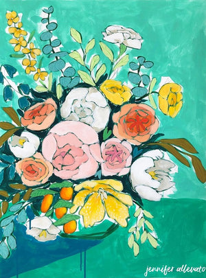 Jennifer Allevato art painting floral variation 3 still life on paper