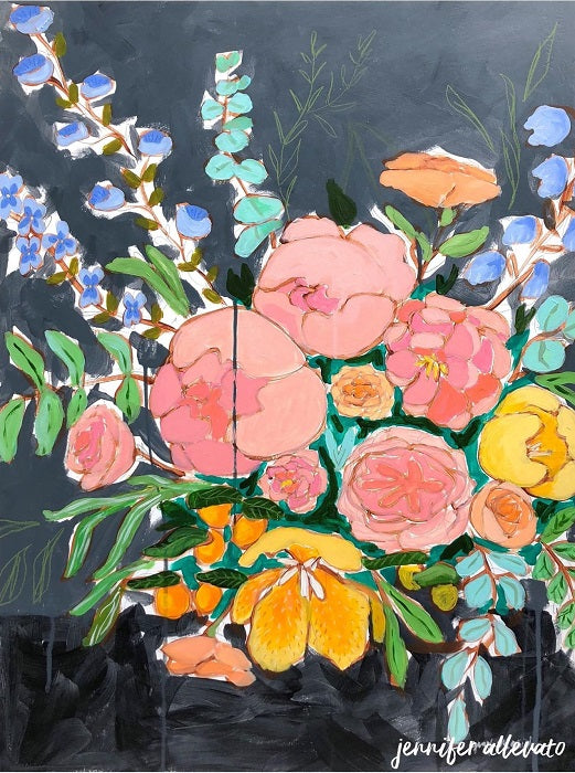 Jennifer Allevato art Floral Variation 5 painting