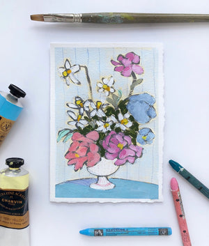 Flowers and Breezes, 5"x7" Painting on paper