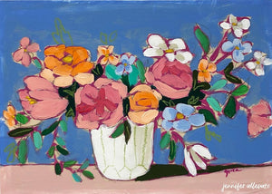 From a Table in Brooklyn floral still life painting by Jennifer Allevato