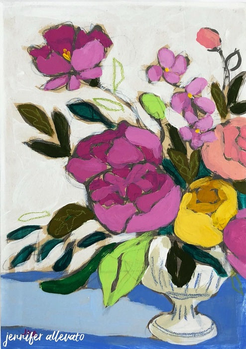 From a Table in Hartford floral still life painting by Jennifer Allevato