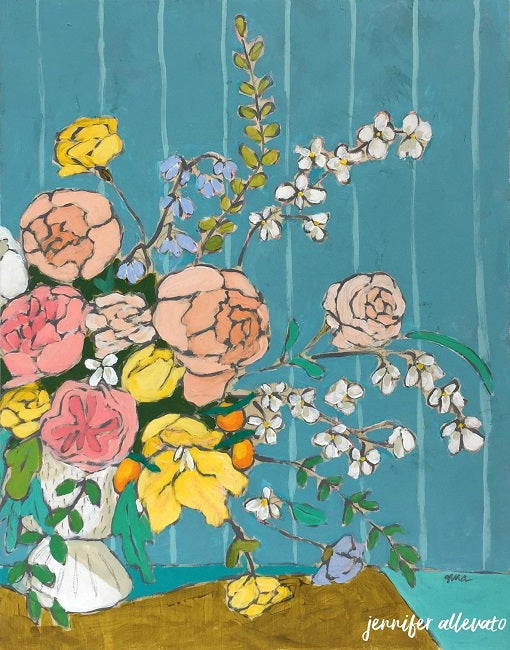 From a Table in Pickerington floral painting by Jennifer Allevato