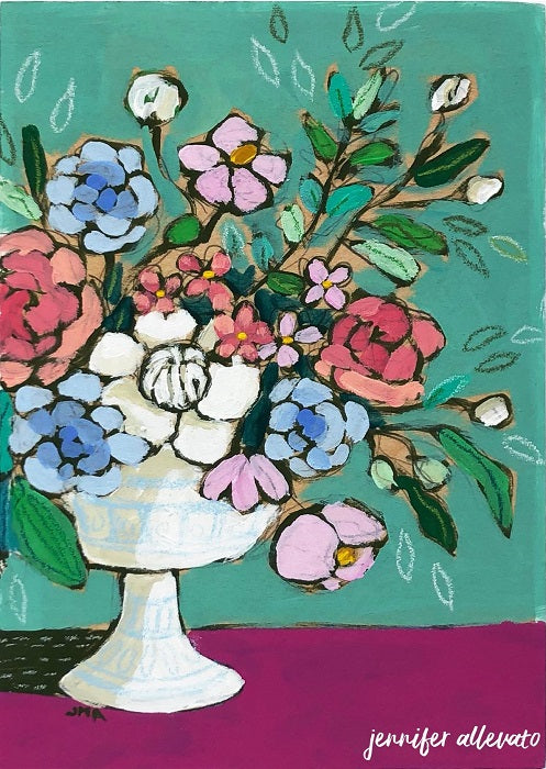 From a Table in Scranton floral still life painting by Jennifer Allevato