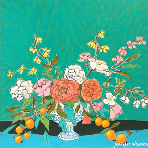 From a Table in White Sulphur Springs floral painting by Jennifer Allevato