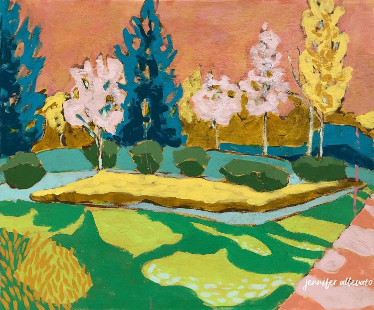 Hot Springs Path landscape painting by Jennifer Allevato