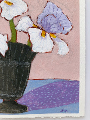 Irises, 8"x8" Painting on paper