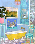 La Salle de Bain en Bleu painting by Jennifer Allevato