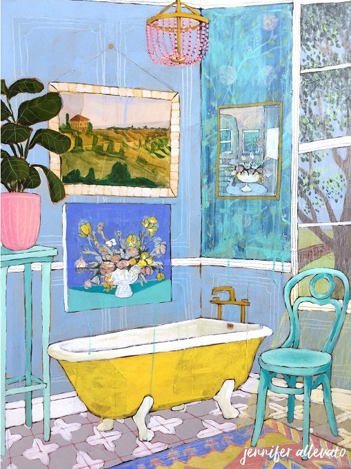La Salle de Bain en Bleu painting by Jennifer Allevato