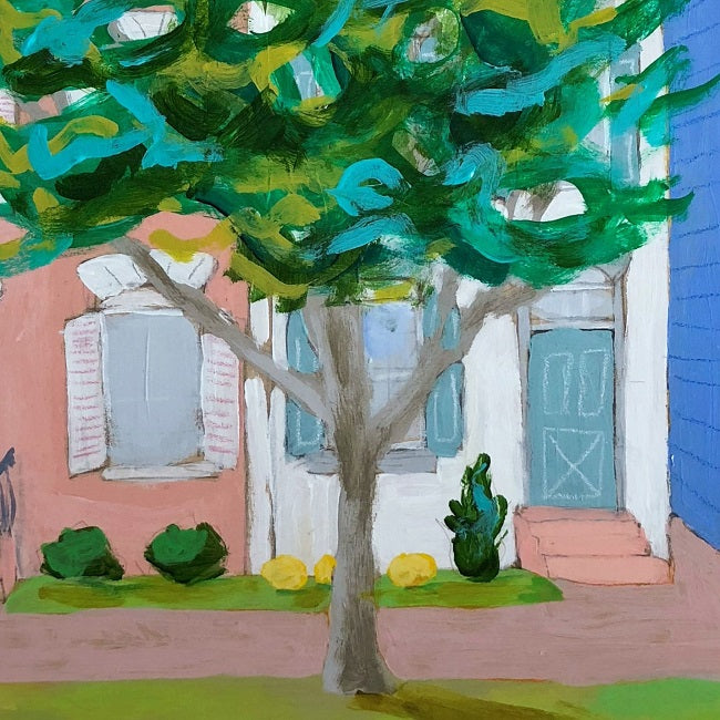 Letters from home house scape painting by Jennifer Allevato art