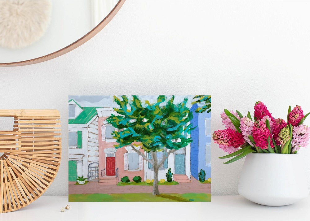 Letters from home house scape painting by Jennifer Allevato art