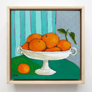 Orange You Glad 8, 8"x8" Painting (framed)