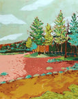 Pleasant Lake landscape painting by Jennifer Allevato