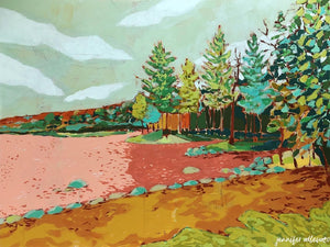 Pleasant Lake landscape painting by Jennifer Allevato